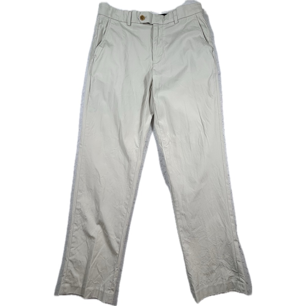 Brooks Brothers Advantage Chino Mens 32x30 Khaki Stretch Waistband Supima Cotton